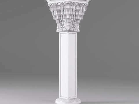 Classic Islamic Muqarnas Column 004 3D Model