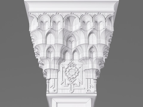 Classic Islamic Muqarnas Column 004 3D Model