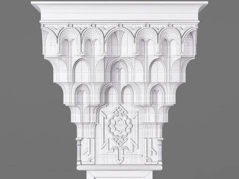 Classic Islamic Muqarnas Column 004 3D Model