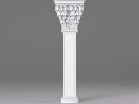 Classic Islamic Muqarnas Column 004 3D Model