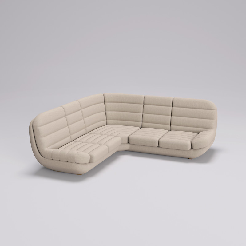 Corner Fabric Sofa 001 3D 모델 .c4d .max .obj .3ds .fbx .stl .blend 