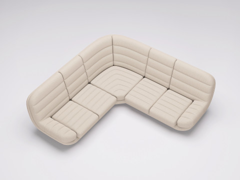Corner Fabric Sofa 001 3D 모델