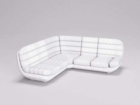 Corner Fabric Sofa 001 3D 모델
