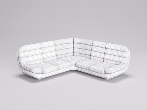 Corner Fabric Sofa 001 3D 모델
