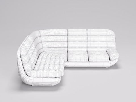 Corner Fabric Sofa 001 3D 모델