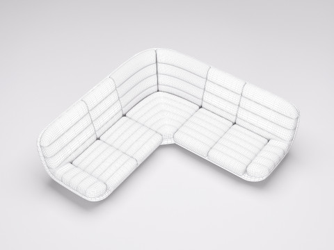 Corner Fabric Sofa 001 3D 모델