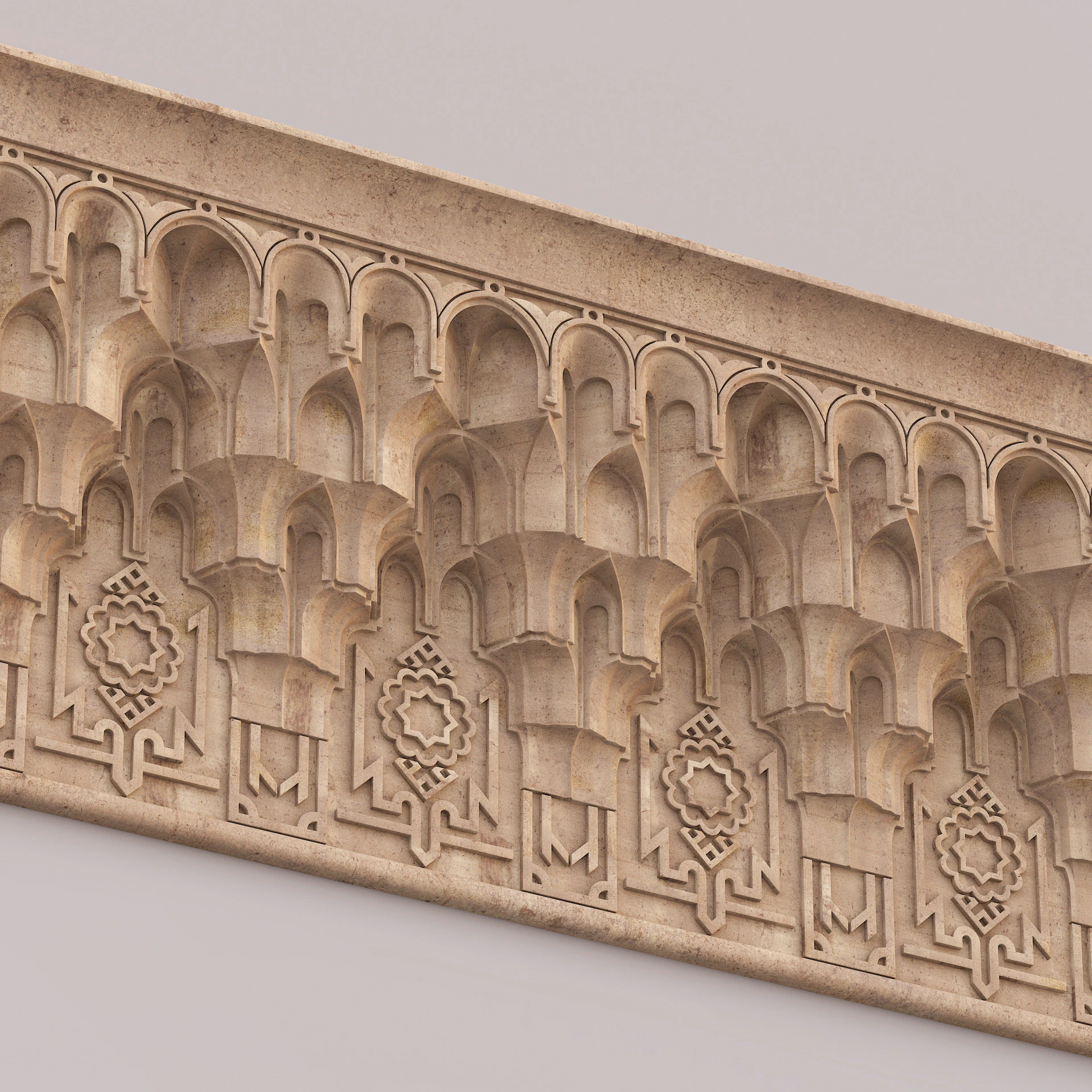 Architectural Muqarnas Cornice 006 3D Model .c4d .max .obj .3ds .fbx .stl .blend 