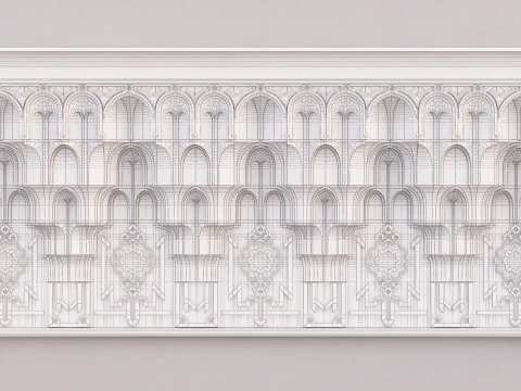 Architectural Muqarnas Cornice 006 3D Model