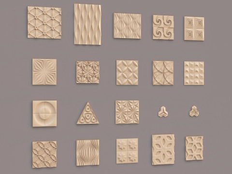 Colecci&oacute;n de 20 paneles decorativos de pared, parte 1 Modelo 3D