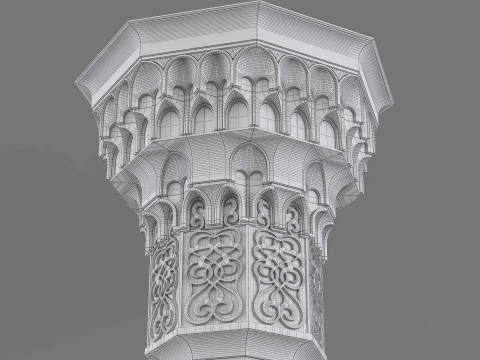Muqarnas Architectural Column 005 3D Model