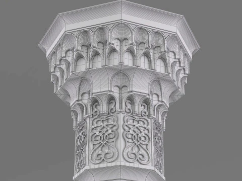 Muqarnas Architectural Column 005 3D Model