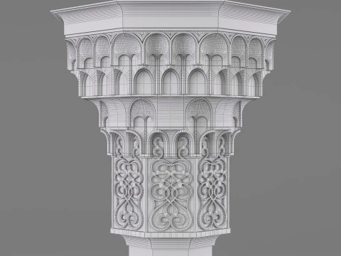 Muqarnas Architectural Column 005 3D Model