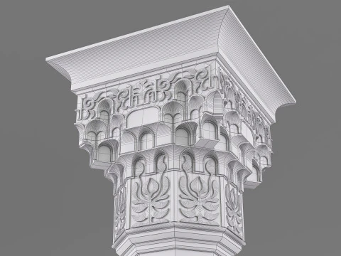 Alhambra Muqarnas Column - Stalactite Pillar - 006 3D Model