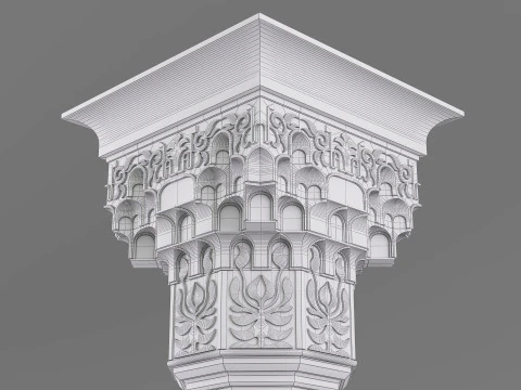 Alhambra Muqarnas Column - Stalactite Pillar - 006 3D Model