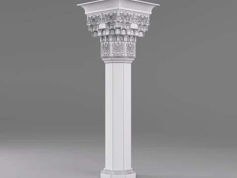 Alhambra Muqarnas Column - Stalactite Pillar - 006 3D Model