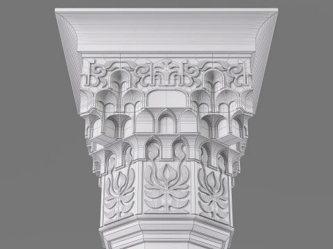 Alhambra Muqarnas Column - Stalactite Pillar - 006 3D Model
