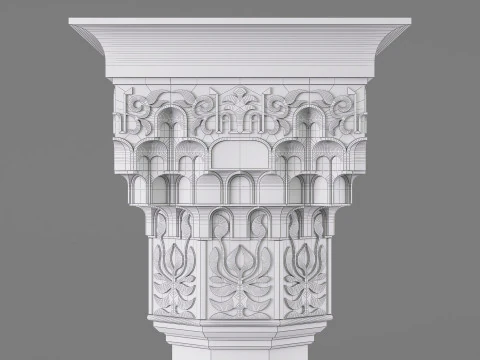 Alhambra Muqarnas Column - Stalactite Pillar - 006 3D Model