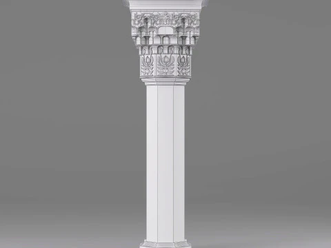 Alhambra Muqarnas Column - Stalactite Pillar - 006 3D Model