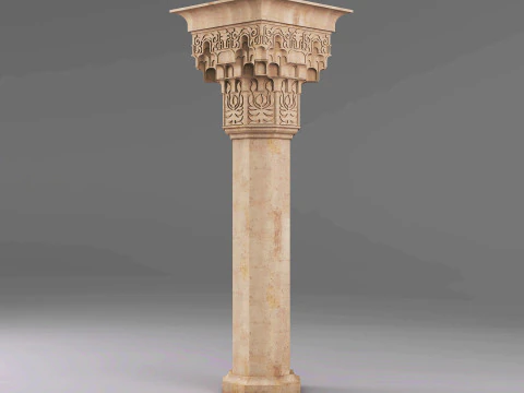 Alhambra Muqarnas Column - Stalactite Pillar - 006 3D Model
