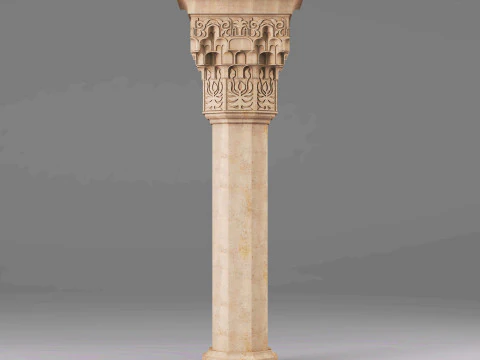 Alhambra Muqarnas Column - Stalactite Pillar - 006 3D Model