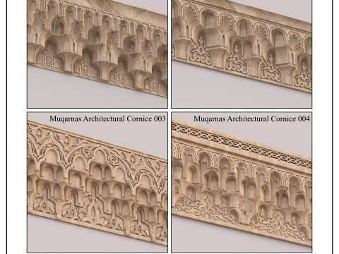 Conjunto Arquitect&oacute;nico Muqarnas - Vol 9 - 4 Modelos Modelo 3D