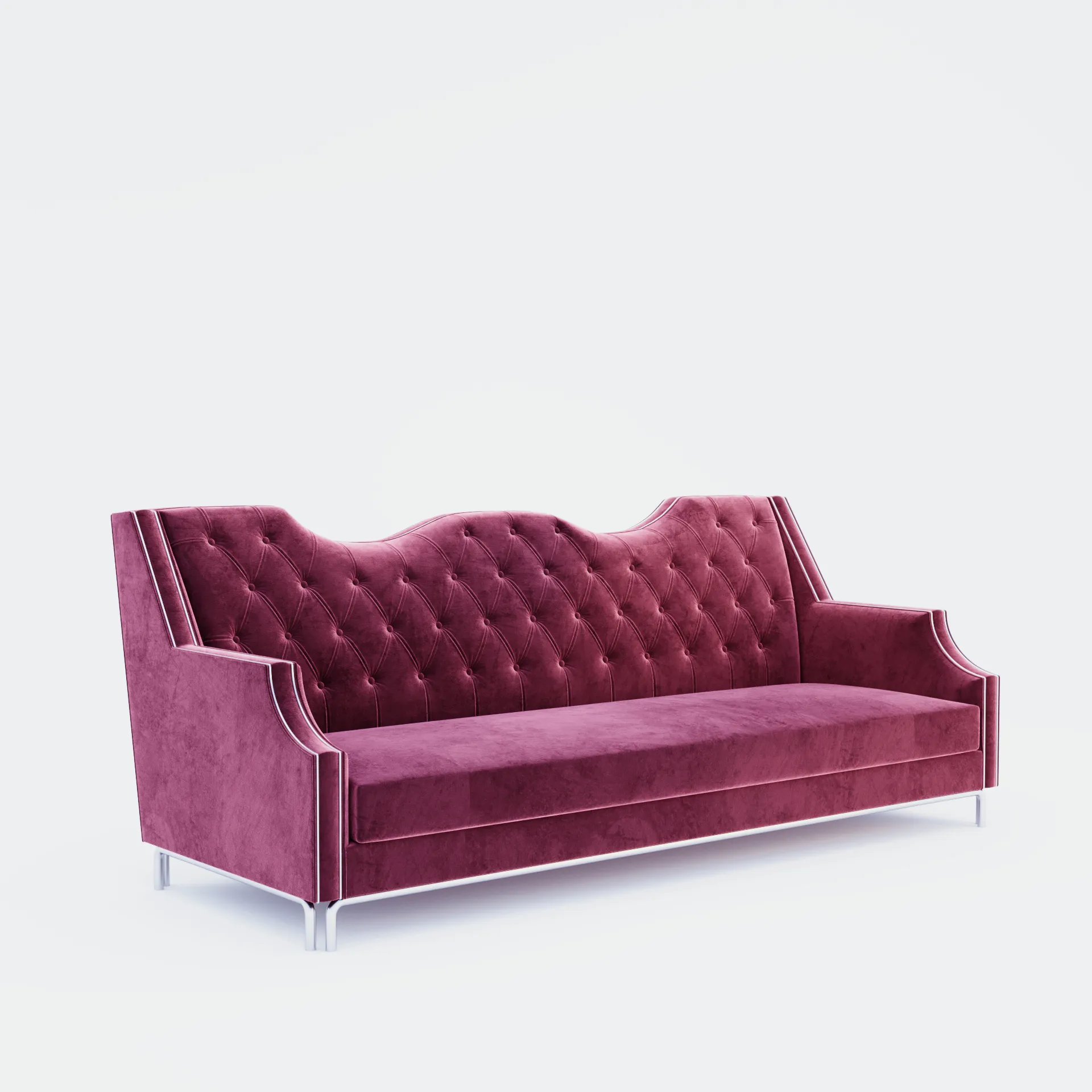 Chesterfield Velvet Sofa 001 3D Model .c4d .max .obj .3ds .fbx .stl .blend 