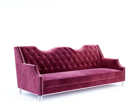 Chesterfield Velvet Sofa 001 3D Model