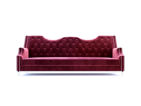 Chesterfield Velvet Sofa 001 3D Model