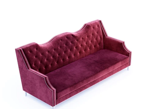 Chesterfield Velvet Sofa 001 3D Model