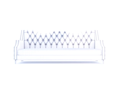 Chesterfield Velvet Sofa 001 3D Model