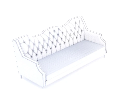 Chesterfield Velvet Sofa 001 3D Model