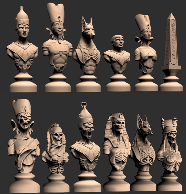 Jogo de xadrez medieval Modelo 3D $13 - .blend .stl - Free3D