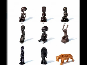 НАБОР АФРИКАНСКИХ ФИГУР STL 3D Принт Модель