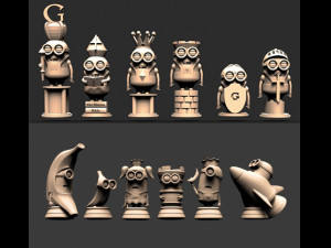 MINION CHESS DESPICABLE ME STL 3D Print Model