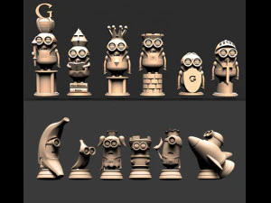 MINION XADREZ DESPIC&Aacute;VEL ME STL Modelo de Impressão 3D