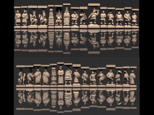 CHESS SET TATAR-MONGOLS VS SLAVS STL 3D Print Model