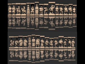 JOGO DE XADREZ TATAR-MONGOLS VS ESCRAVOS STL Modelo de Impressão 3D