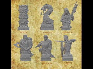 维京国际象棋套装 STL 3D 打印模型