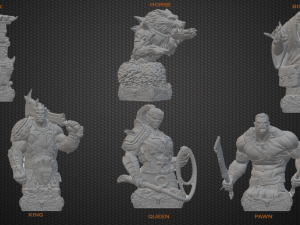 ORK CHESS SET STL 3D Print Model