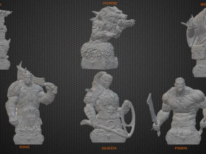 JOGO DE XADREZ ORK STL Modelo de Impressão 3D