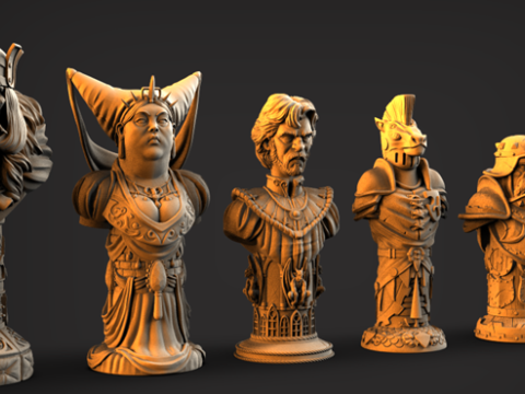 FANTASY HUMAN CHESS STL 3D Model