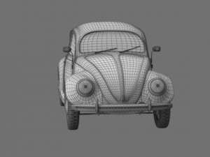 VW Style Beetle Bug Old Rusty WW2 Wrecked Car 3D Model