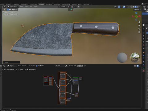 Serbian Chef Knife - Almazan Knife 3D Model