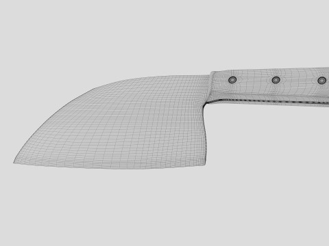Serbian Chef Knife - Almazan Knife 3D Model