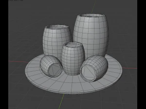 Low Poly Wooden Barrel 3D Model