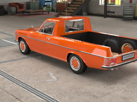 1972 model Mercedes Benz 220 D Pickup 3D 모델