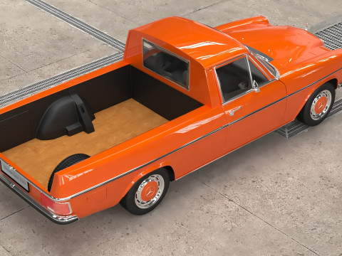 1972 model Mercedes Benz 220 D Pickup 3D 모델