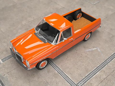 1972 model Mercedes Benz 220 D Pickup 3D 모델