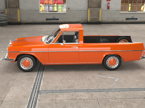 1972 model Mercedes Benz 220 D Pickup 3D 모델