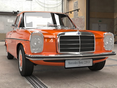 1972 model Mercedes Benz 220 D Pickup 3D 모델